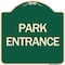 Signmission Designer Series Sign Park Entrance, Green & Tan Heavy-Gauge Aluminum Sign, 18" x 18", G-1818-24453 A-DES-G-1818-24453 - alternate 1